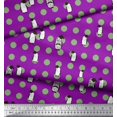 thumbnail image 2 of Soimoi Rayon Fabric Dot & Penguin Ocean Decor Fabric Printed Yard 42 Inch Wide, 2 of 3