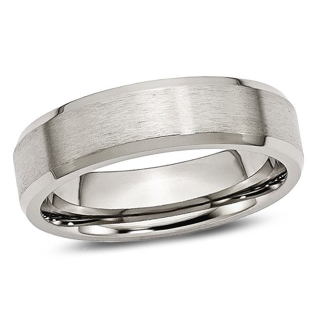 Bague Alliance pour Homme en Titane 6 mm à Bord Biseauté