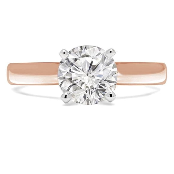 Majesty Diamonds MD190481-P 0.33 CT Round Diamond Solitaire Engagement Ring in 14K Rose Gold