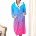 thumbnail image 2 of Meichang Women's Plush Fleece Robe Gradient Long Sleeve Shawl Collar Winter Bathrobe Mid Length Soft Fuzzy Fluffy Robe with Belt Loungewear, 2 of 4