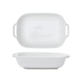 thumbnail image 2 of EGNMCR White Ceramic Rectangular Double Handled Baking Pan For Gratin Cheese Rice 10 Inches Ceramic baking pan, 2 of 7