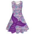 thumbnail image 1 of HAJGJP Robe d'Été pour Fille Robe d'Été Sans Manches pour Filles pour Usage Quotidien et Fêtes Violet Foncé, 8-9 Ans, 1 of 2