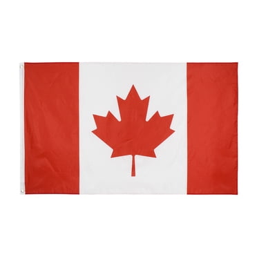 Grande Bannière de Célébration de la Fête Nationale du Canada en Polyester pour Décorations Extérieures avec Laiton