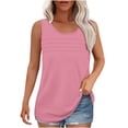 thumbnail image 1 of Besolor Womens Summer Sleeveless Shirts 2025 Casual Round Neck Tank Tops Loose Solid Color Basic Tee Plus Size, 1 of 7