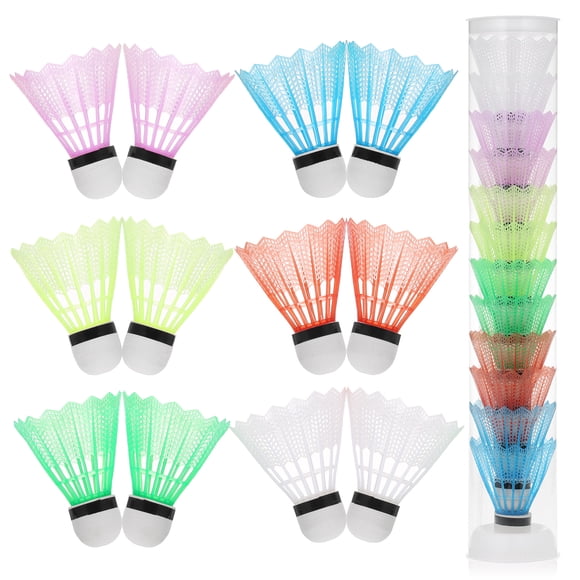 Walmeck 12pcs Nylon Shuttlecocks Durable Badminton Shuttlecocks Indoor Outdoor Sports Badminton Balls Windproof Shuttlecock