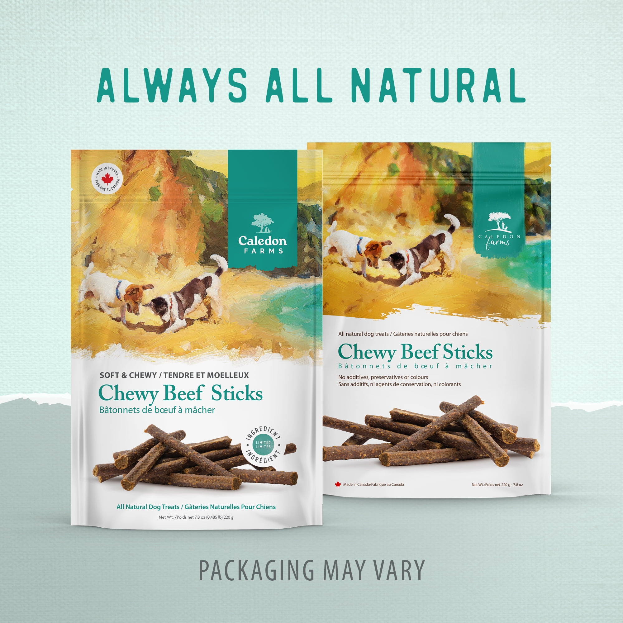 Caledon Farms Chewy Beef Sticks Baked Dog Treats 220g