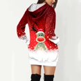 thumbnail image 4 of Kcodviy Femmes Vintage Joyeux Noël Chandail à Capuchon à Cordon Robe Imprimée à Manches Longues Tunique à Fermeture Éclair pour Femmes Chandails à Capuchon à Manches Longues Midi Chandail en Molleton Français pour Femmes Robes avec Poches, 4 of 6