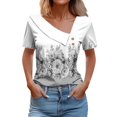 thumbnail image 2 of SDNall Chemise à Manches Courtes Imprimée pour Femmes Printemps/été, T-shirt Décontracté à Boutons Imprimé, 2 of 9