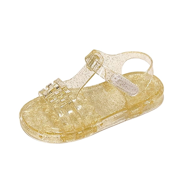 Girls' Soft-Soled Comfortable Crystal Shoes Spring/Summer Style Jelly Princess Shoes Children's Beach Sandals