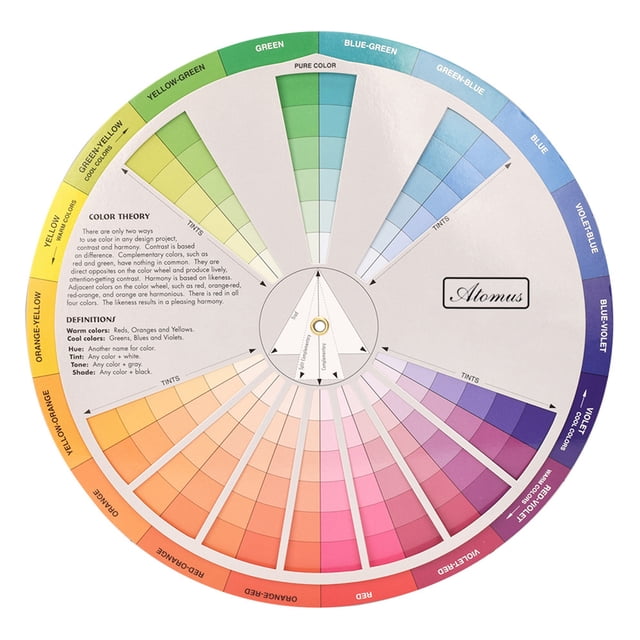 Learning Guide Color Paper Card Paint Color Wheel Card Nail Makeup Color Mixing