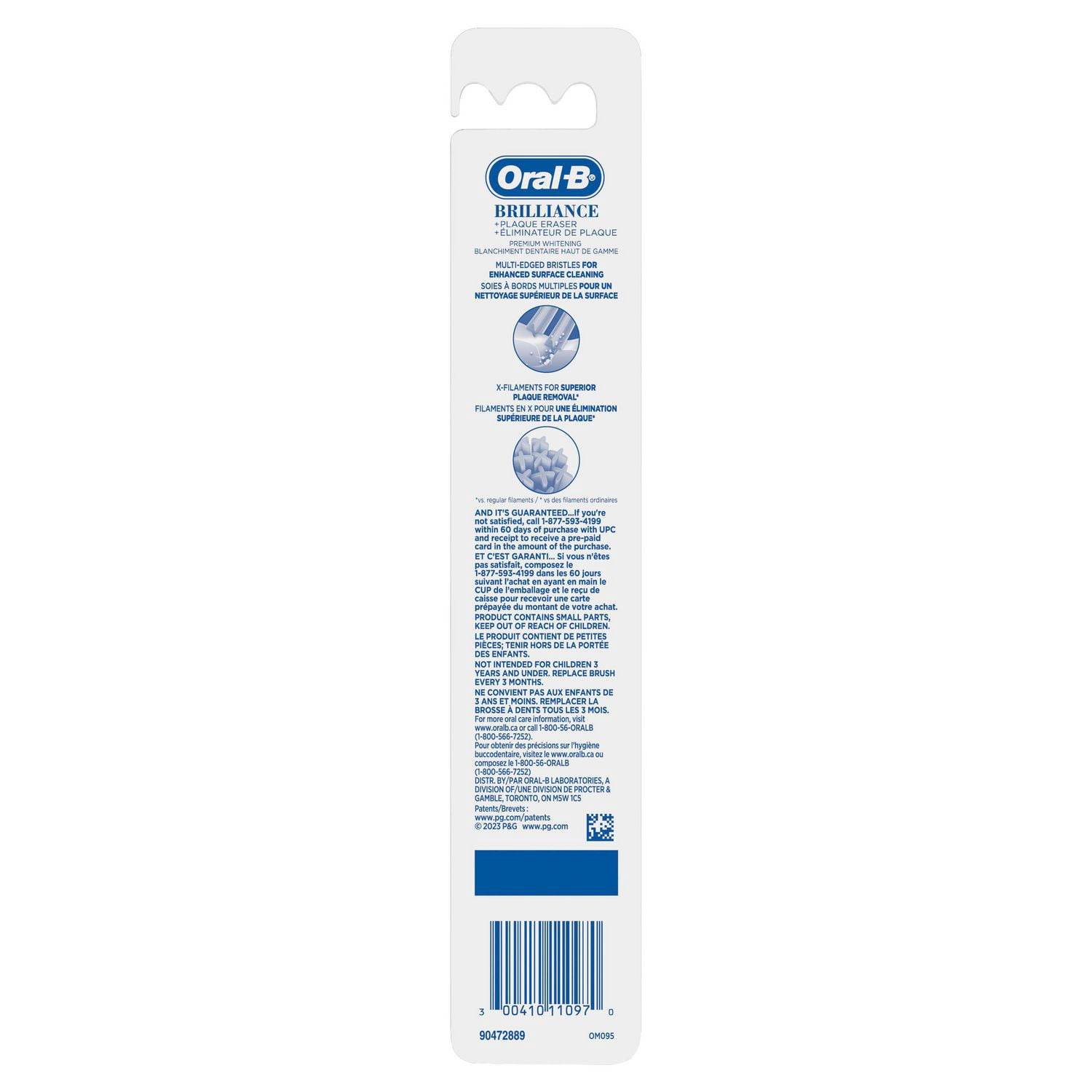 Oral-B Brilliance Premium Whitening Toothbrush with Plaque Eraser, Medium, Sky Blue