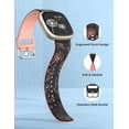 thumbnail image 4 of Wearlizer 2 Packs Compatible with Fitbit Versa 4 Bands/Versa 3 Bands/Sense 2 Bands/Sense Bands for Women, Pretty Two-tone Floral Engraved Silicone Straps, Cute Flower Pattern Sport Wristband Bracelets, 4 of 6