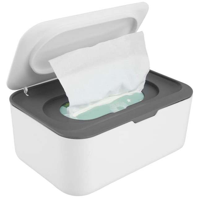 Vensio -Baby Wipes Dispenser with Sealing Silicone Lid, Refillable Wipe Holder Container for Home Bedroom, Dustproof Moist Tissue Case with Weighted Design Blue