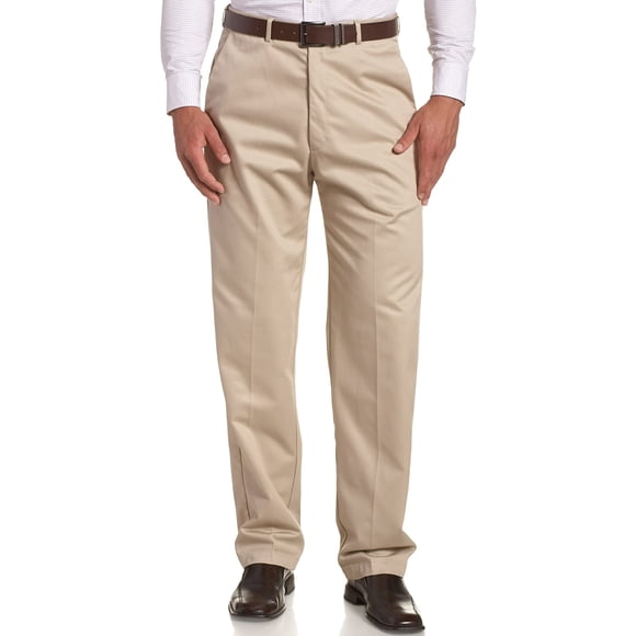 Haggar Mens Work to Weekend Hidden Expandable Waist Plain Front Pant
