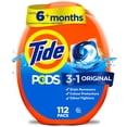 thumbnail image 1 of Tide PODS Détergent à Lessive en Capsules, 3 en 1 Détachant, Anti-Odeurs, Protecteur de la Couleur, compatible HE, Parfum Original, 112 Capsules, 1 of 24