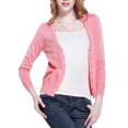 thumbnail image 2 of Innerwin Cardigan Sweater V Neck Ladies Coat Fall Solid Color Loose Outwear Pink L, 2 of 5