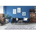 thumbnail image 2 of Ladole Rugs Grant Shaggy Casablanca Contemporary Abstract Small Runner Area Rug in Dark Blue White 2'7" x 4'11", 2 of 4