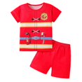 thumbnail image 1 of MIASHUI Toddler Baby Boy Print Short Sleeve Shirt Shorts Suits 2Pcs Outfit Set Summer Clothes,Red,5-6 Years, 1 of 3
