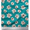 thumbnail image 1 of Soimoi Vert Poly Georgette Tissu Lys Imprimé Floral par Yard 42 Pouces de Large, 1 of 3