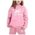 thumbnail image 1 of GDREDA Girls Sets 2 Piece Outfits Spring Children's Hoodie Set With Bow Print Pink,8-9Years, 1 of 4