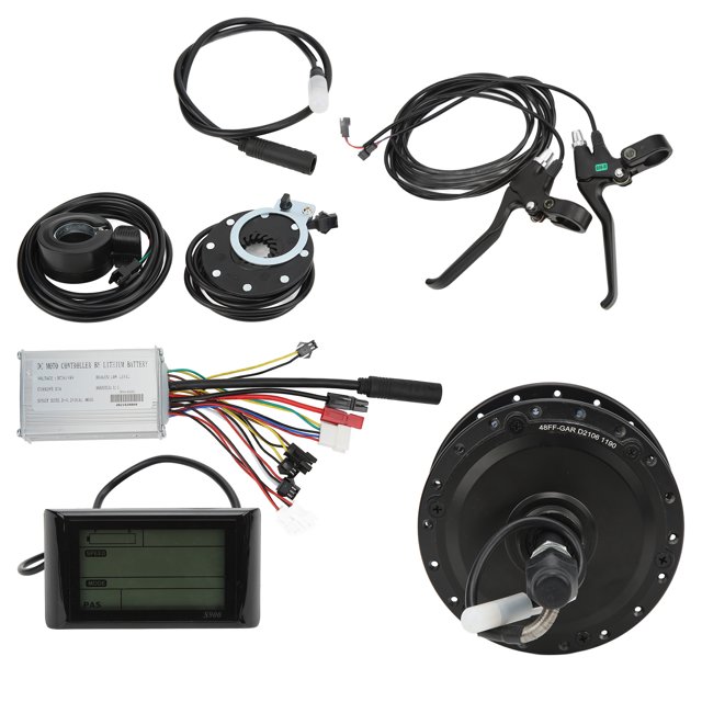Rear Wheel Hub Motor Kit, Noiseless Operation 48V 250W 25-28km/h Electric Bike Conversion Kit 29-31.2 N.M With 15A Controller For Electric Vehicle For 27.5 Inch Rim Spokes