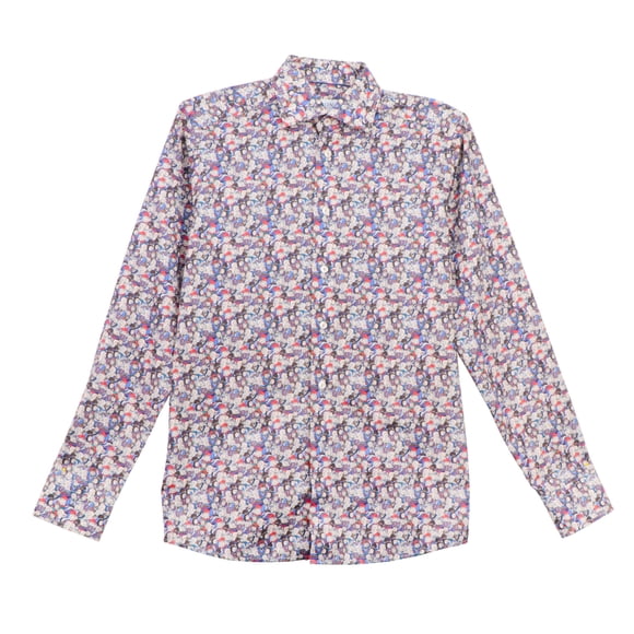 Eton Men's Edo Crowd Slim Fit Japanese Motif Button Up Dress Shirt - 37-14.5 (S)