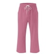 thumbnail image 4 of Penkiiy Legging Capri Décontracté Léger Extensible pour Femme avec Poches, P, Rose, 4 of 5