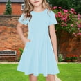 thumbnail image 1 of NTACZA Robe d'Été Fille Midi à Manches Courtes Décontractée T-Shirt Robes Ample Fluide Robe de Plage pour Enfants 13 Ans, 1 of 7