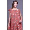 thumbnail image 4 of Bimba Robe Longue Maxi Imprimée pour Femmes en Rayonne, Vêtement de Nuit à Manches Courtes, 4 of 4