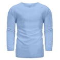 thumbnail image 2 of Leutsin Men's Long-sleeved V-neck Cotton And Linen Loose Shirt Pure Color Multi-size, 2 of 8