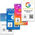 thumbnail image 1 of Custom Reusable Tag-Tap/QR Social Review Card -4 Pack Instant Social Reviews Card - QR Code and NFC Cards for Business, Social Review Tap Card, 1 of 5