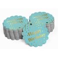 thumbnail image 2 of Inkdotpot Real Gold Foil Happy Birthday Tags Favor Hang Paper Tags 50 Piece, 2 of 6