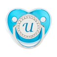 thumbnail image 1 of XZNGL Pacifier Clips Baby Girl Baby Pacifier 26 Letter Name Initials Clip Silicone Baby Pacifier Golden Shiny Newborn Pacifier Silicone Pacifier Clip, 1 of 3