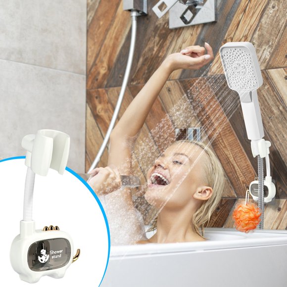 TopLLC Support de Douche Sans Perçage Universel pour Salle de Bain, Artefact Fixe, Buse Réglable, Siège Suspendu, Siège Mural