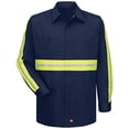 thumbnail image 4 of Red Kap Men's Enhanced Visibility Cotton Work Shirt , Navy with Yellow/Green Visibility Trim,  4X-Large, 4 of 5