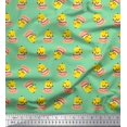 thumbnail image 1 of Soimoi Silk Fabric Cup,Plate & Chick Cartoon Printed Fabric 1 Yard 42 Inch Wide, 1 of 3