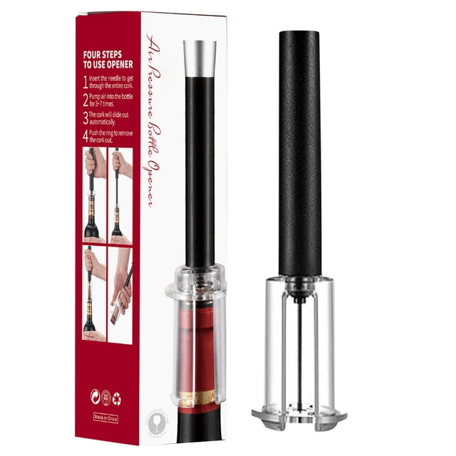 Opener Air Cork Remover with Push-Button Easy Extraction Durable Bar Tool for Quick Cork Removal and Fresh Pour