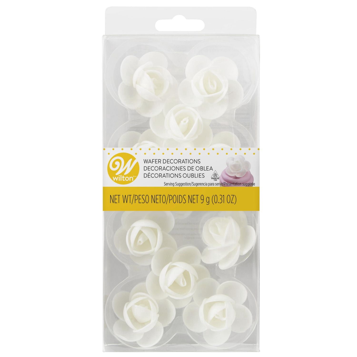 Décorations oublies roses blanches Wilton