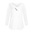 thumbnail image 4 of Birdeem Mode Femmes Manches Longues Été Col en V Aguichant Décontracté Hauts Bouton Blouses Régulières Hauts, 4 of 12