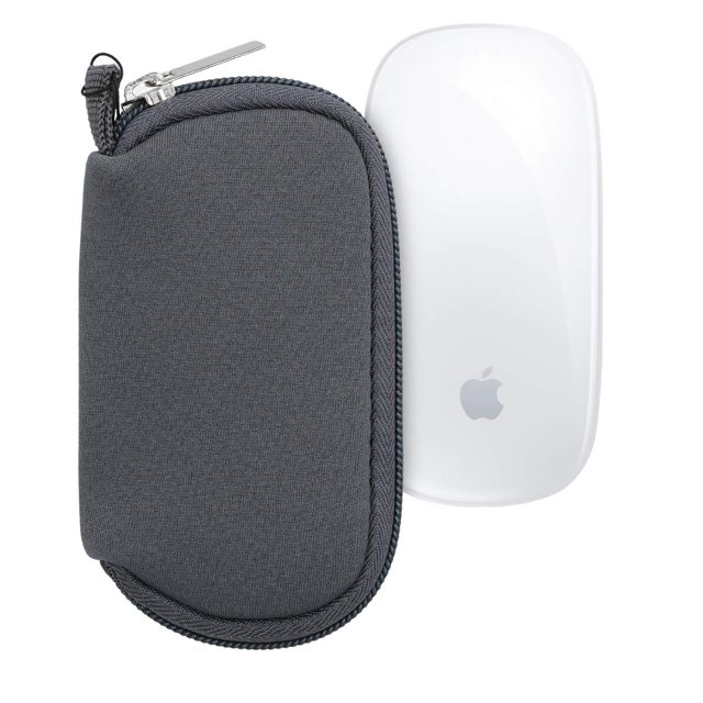 kwmobile Neoprene Case Compatible with Apple Magic Mouse 1/2 - Case for Mouse Soft Pouch Carry Bag - Grey