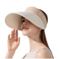 thumbnail image 1 of WEIYLL Ladies' Summer Sun Hat With Solid Color Large Brim & Foldable Ice Silk Visor Cap In Design Khaki for -, 1 of 6