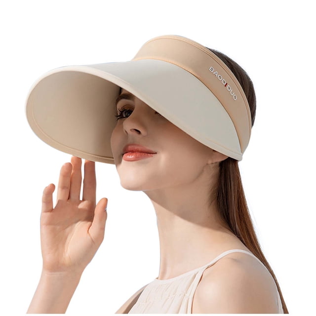 WEIYLL Ladies' Summer Sun Hat With Solid Color Large Brim & Foldable Ice Silk Visor Cap In Design Khaki for -
