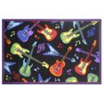 thumbnail image 1 of Tapis rectangle amusant pour enfant guitares multicolore nylon, 1 of 2