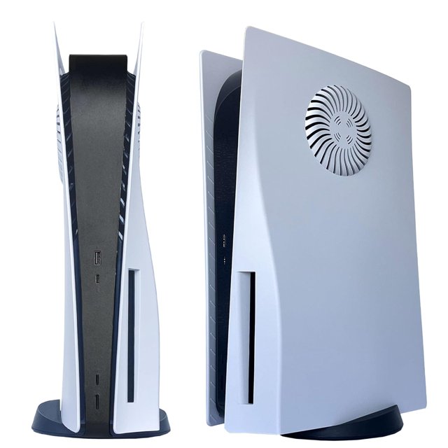 Plaque Frontale de Remplacement avec Évent de Refroidissement, Couvercle de Console pour Playstation 5 Édition avec Disque, Coque de Plaque Latérale Accessoires Rigide Antichoc Anti-Rayures Antipoussière Boîtier ABS
