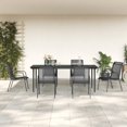 thumbnail image 1 of vidaXL 7 Piece Garden Dining Set Black Steel and Textilene, 1 of 5