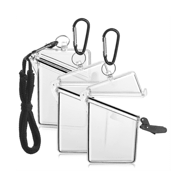 Étui Étanche pour Porte-Badge de Carte d'Identité avec Lanière, Cordons Transparents Étanches pour Porte-Cartes pour Badges d'Identité et Clés