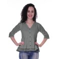 thumbnail image 1 of Moomaya Haut Péplum en Coton pour Femmes Tunique en Coton à Col en V Blouse Ethnique, 1 of 6