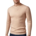 thumbnail image 2 of LIaqionyy Chandail pour Homme à Col Roulé, Chandail à Enfiler, Hauts Tricotés Automne Hiver, Chandail Chaud à Enfiler, Coupe Ajustée, Chandail de Base, M-3TG, 2 of 3