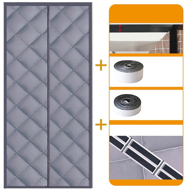 Heavy Duty Insulated Thermal Door Curtain For Enhanced Home Energy Efficiency Winter Cold Stopper Full Coverage Design 2PCS