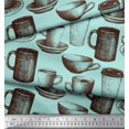 thumbnail image 2 of Soimoi Poly Georgette Fabric Tea & Coffee Cups Decor Fabric Printed Yard 42 Inch Wide, 2 of 3